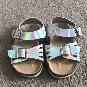 Silver reflective toddler sandals